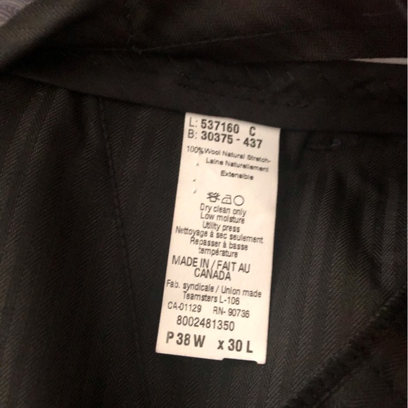 VTG Lauren Ralph Lauren Men's 40x28 Gray Wool Dress Pants Flat Front Union Made - Picture 5 of 5